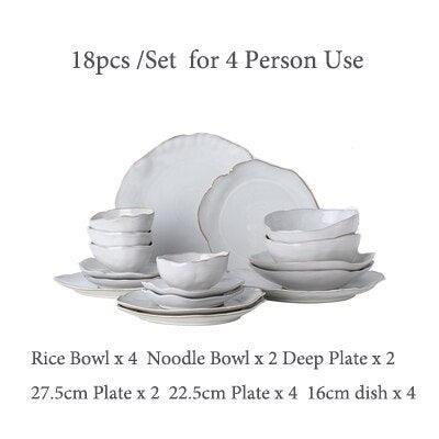 Scandinavian Inspired Ceramic Dining Set for 2-4 Guests