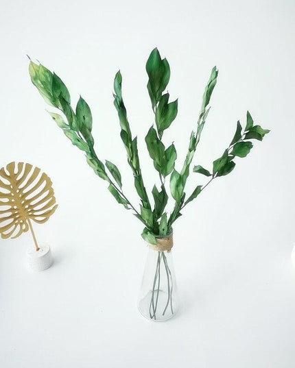 Timeless Elegance: Pack of 5 Preserved Orange Leaf Stems - Natural Floral Decor for Any Occasion