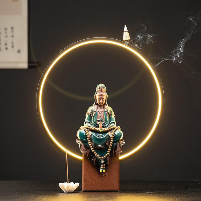 Zen Harmony Guanyin Backflow Incense Burner Collection - Tranquil Retreat Kit