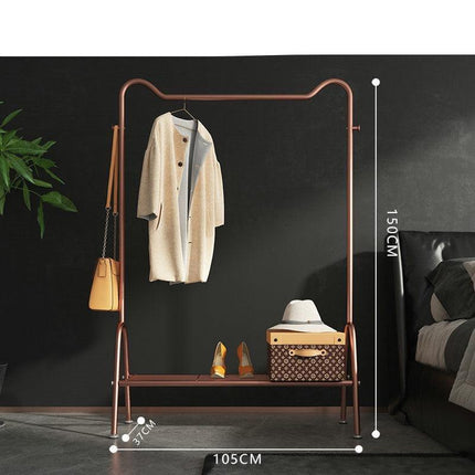 Chic Golden Steel Pipe Garment Drying Rack for Stylish Home Organization