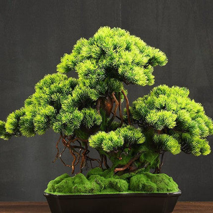 Tranquil Retreat Faux Pine Bonsai - Elegant Zen Decor Element
