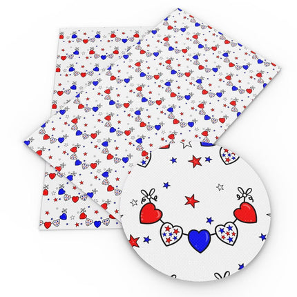 Patriotic Faux Leather Crafting Material - 20*33cm