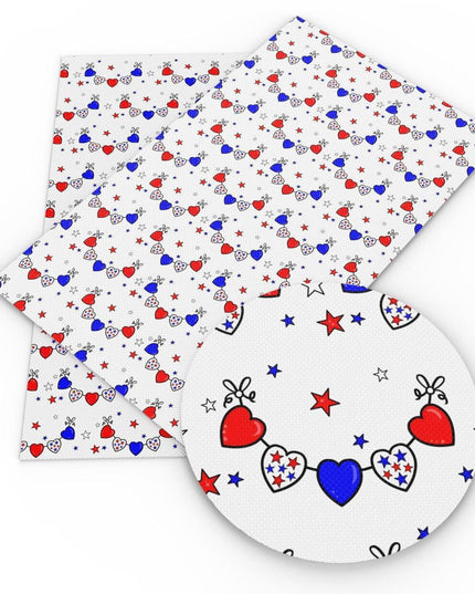 Patriotic Faux Leather Crafting Material - 20*33cm