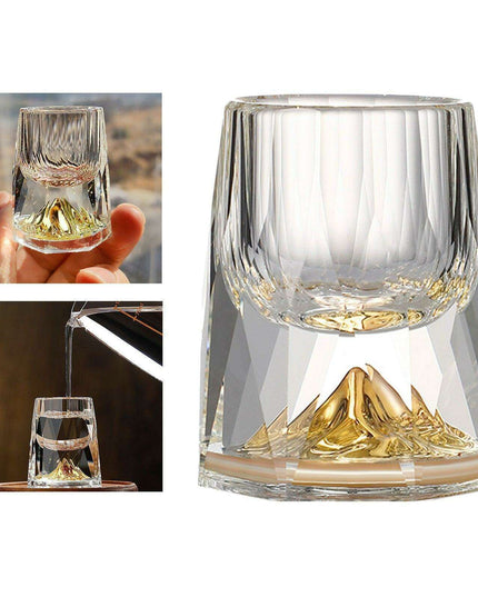 Gilded Diamond Cut 15ml Shot Glass - Opulent Design for Elevated Drinking
