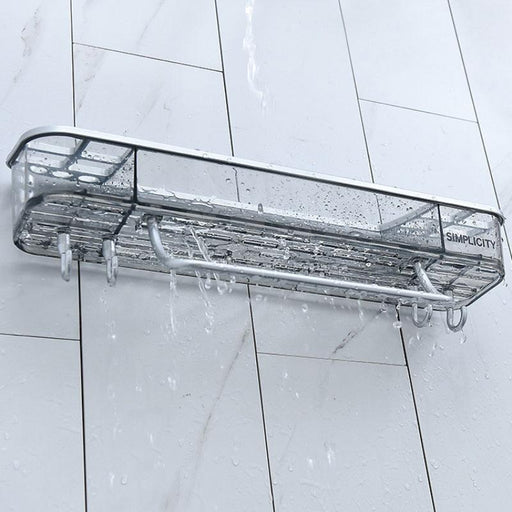 Punch-Free Triangular Bathroom Shelf Organizer - Gray Plastic Storage Rack