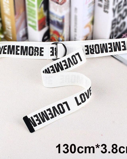Trendy Unisex Harajuku Letter Printed Canvas Belt - Essential Accessory for Style Aficionados