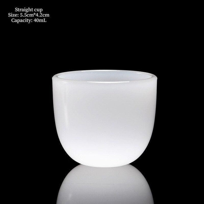 Elegant Jade Porcelain Tea Cup with Custom Engraving - Handcrafted Opulence