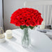 Red Silk Roses Bouquet - Set of 10 Faux Flowers for Home Decor or Weddings