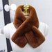 Luxurious Korean Style Rex Rabbit Fur and Leather Winter Scarf