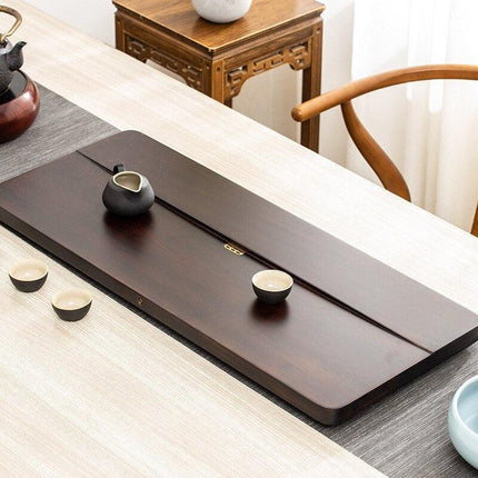 Elegant Dual-Purpose Wooden Tea Tray and Display Table for Discerning Tea Enthusiasts