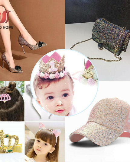 Chic Blossom Glitter Fabric Set: Luxe Materials for Stylish DIY Creations