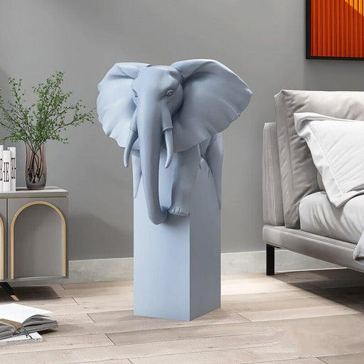 Nordic Style Elephant Sculptures Cartoon Animal Statues Large Floor Ornaments Indoor Figurine Living Room Luxury Home Decoration-0-Très Elite-white-75cm-China-Très Elite