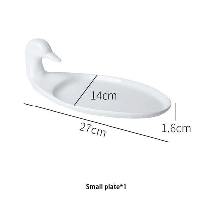 Sophisticated White Duck Ceramic Plate Collection - Transform Your Dining Experience