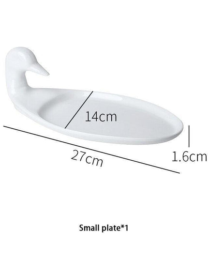 Sophisticated White Duck Ceramic Plate Collection - Transform Your Dining Experience
