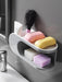 Nordic Style Drainer Soap Dish with Hooks - Punch-Free Bathroom Storage Organizer