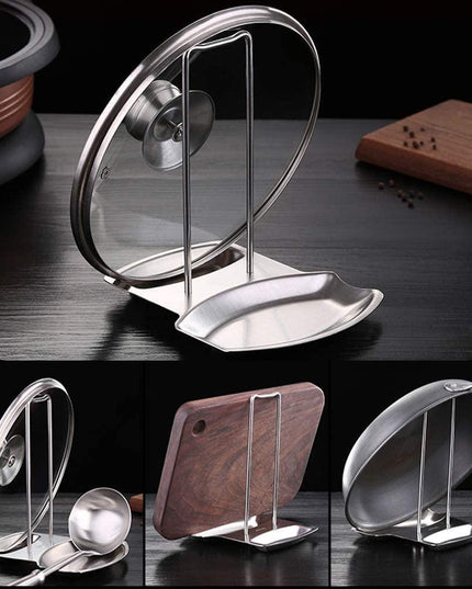 Elegant Stainless Steel Organizer for Pot Lids and Cooking Utensils - Durable and Rust-Resistant