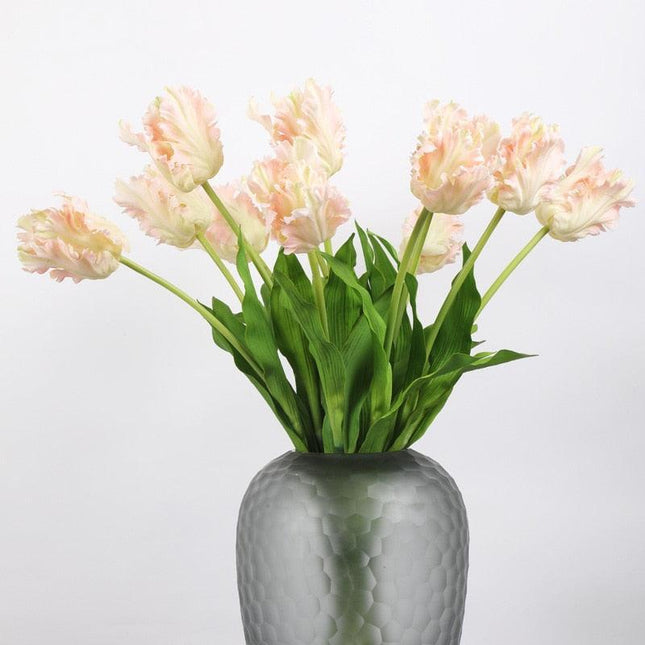 Luxurious Parrot Tulip Silk Flowers - Exquisite Artificial Blooms for Special Occasions