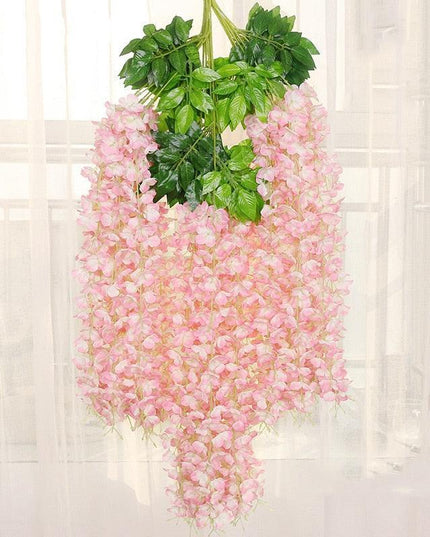 45-Inch Elegant Silk Wisteria Flower Set - Pack of 12 for Exquisite Home and Event Decoration