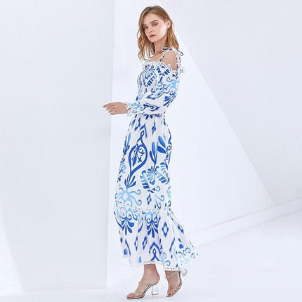 Retro-Inspired Off-Shoulder Dress with Modern Elegance and Chic Prints