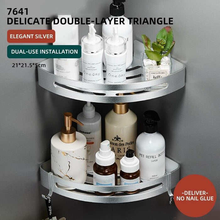Stylish Wall-Mounted Bathroom Organizer in Premium Space Aluminum: A Luxurious Storage Solution