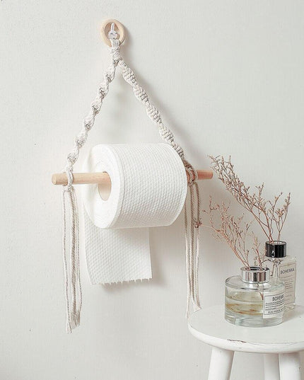 Handcrafted Bohemian Macrame Toilet Paper Holder - Unique Bathroom Decor Accessory
