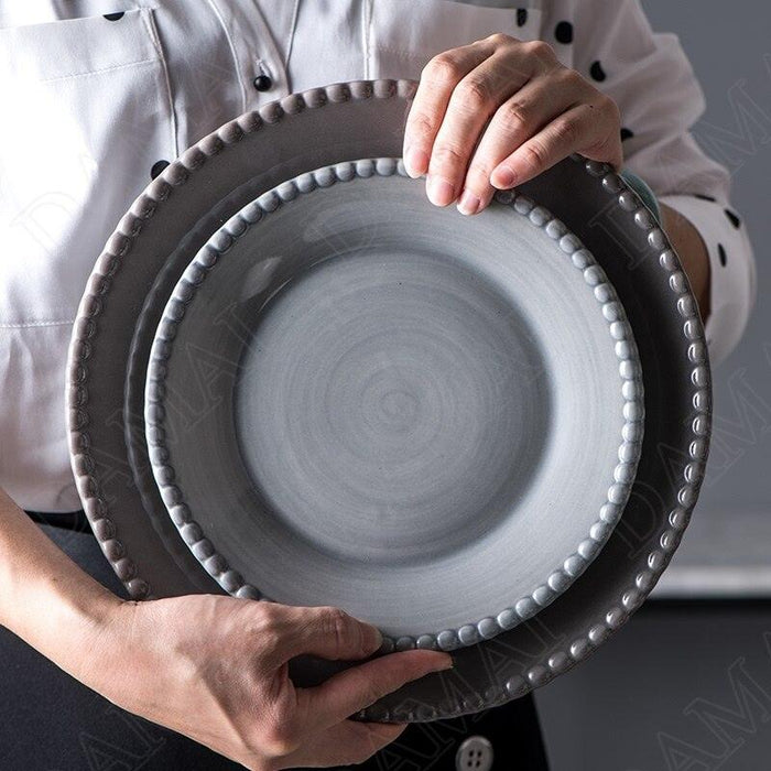 European Ceramic Dinner Plate Collection for Fine Dining Experience