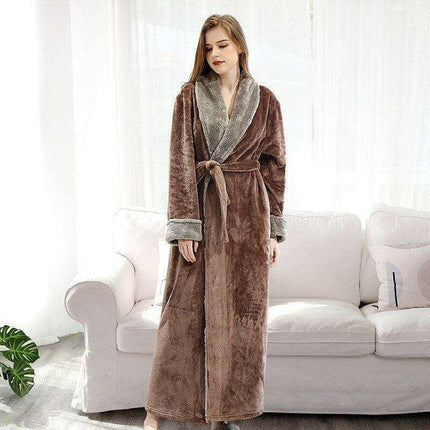 Luxurious Extra Long Flannel Robe for All Gender Relaxation