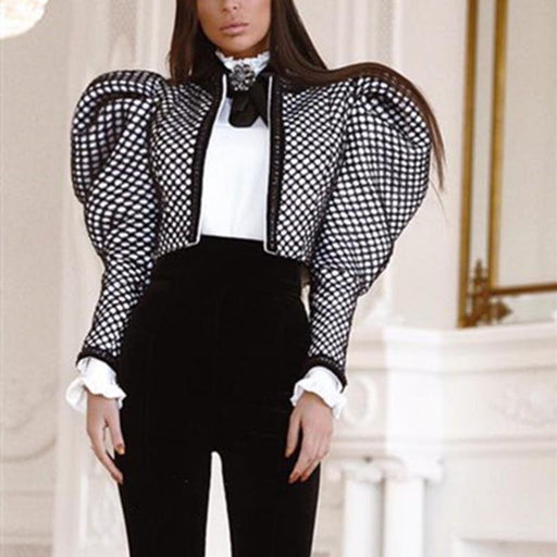 Exquisite Ruched Plaid Coat: Luxury Statement Piece for Discerning Fashion