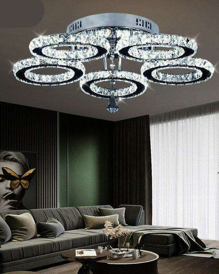 K9 Crystal Elegance LED Chandelier Set - Contemporary Illumination for Stylish Spaces