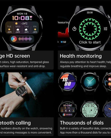 Sleek Waterproof Smartwatch with Touchscreen and Advanced Health Tracking Features