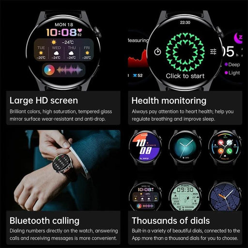 Steel Band Smartwatch for Men with Full Touch Screen, Heart Rate Monitor, and Waterproof Design