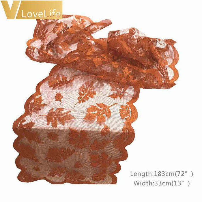 Add a touch of elegance to your table with Maple Leaf Lace Table Runner - Perfect for Fall Dinner Parties