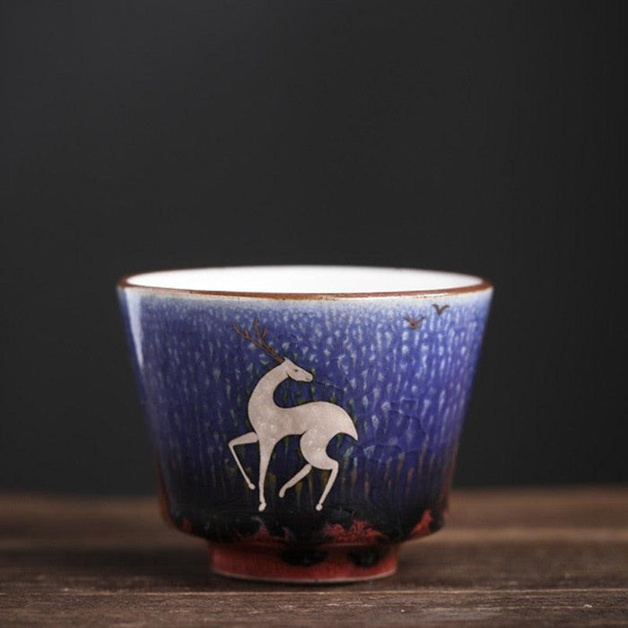 Elegant Japanese Artisan Tea Cup Set - Handcrafted 4-Piece Collection for Tea Connoisseurs
