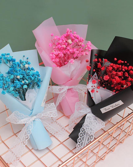 Timeless Elegance Realistic Mini Floral Bouquet - A Stunning Display of Everlasting Beauty