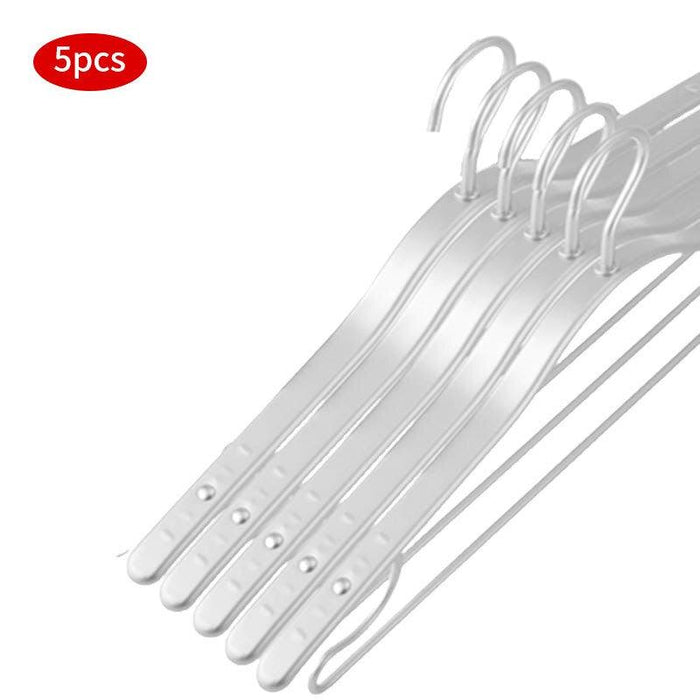 Stylish Eco-Conscious Aluminum Alloy Non-Slip Hangers - 5-Pack for Supreme Wardrobe Management