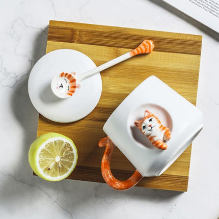 Charming Shiba Inu Akita Dog Ceramic Mug & Spoon Set - 420ml for Stylish Sipping