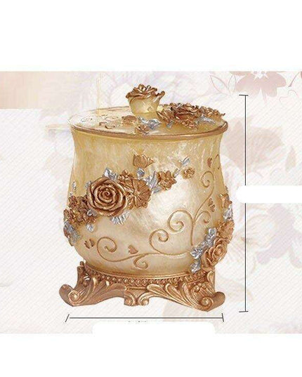 Chic European Resin Tissue Organizer - Vintage Style Home Accent