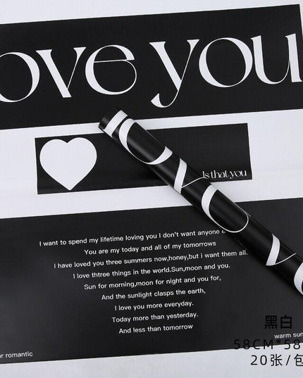 Elegant Floral Wrap with English Letter Design - Waterproof Bouquet Enhancer