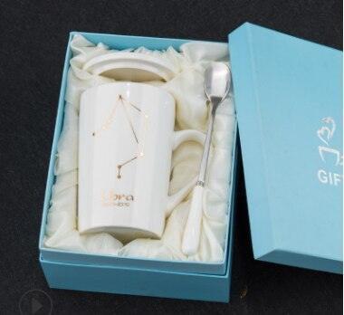 Celestial Chic: Luxurious Gold-Trimmed Zodiac Coffee Mug