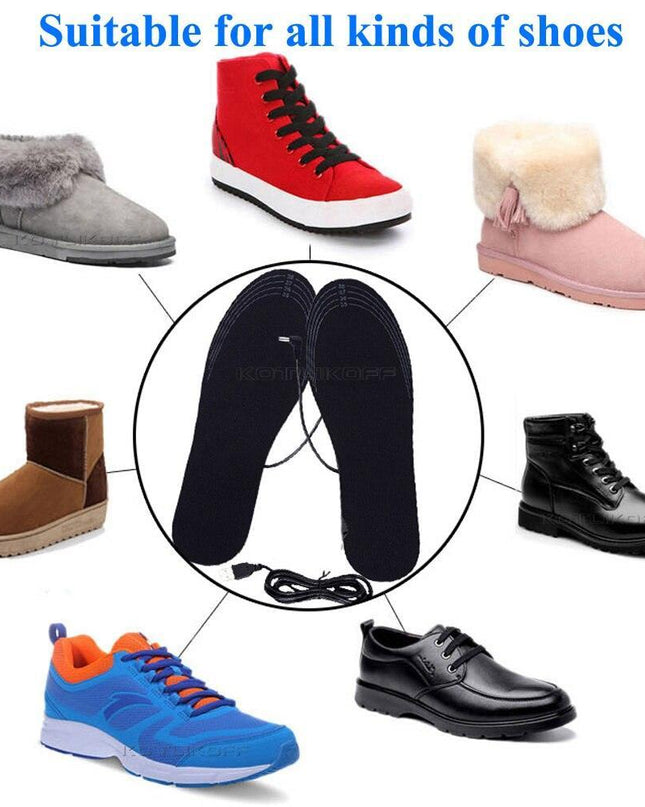 Rechargeable Carbon Fiber USB Heated Insoles for Ultimate Winter Comfort