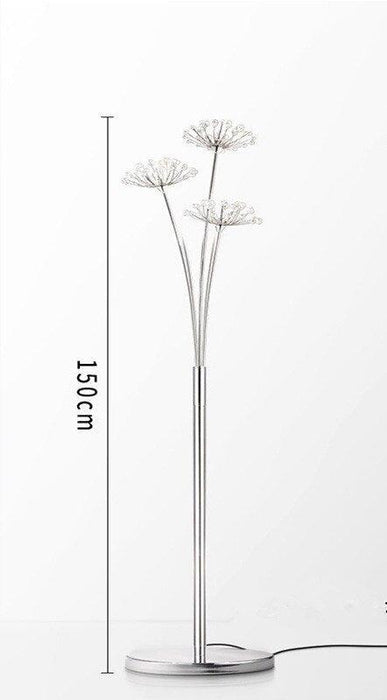 Luxurious Crystal Dandelion LED Floor Lamp Collection - Illuminate with 3 or 5 Heads