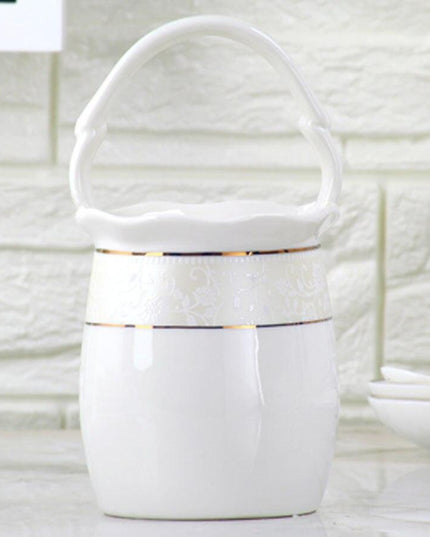 Sophisticated 60-Piece Handcrafted Korean Porcelain Dinnerware Set