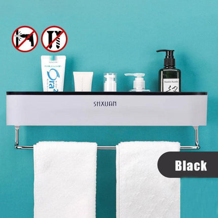 Sleek Space-Saving Wall Storage Rack for Bathroom Essentials