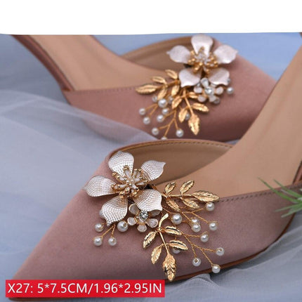 Bridal Rhinestone Footwear Clips - Luxurious Wedding Accessories for Elegant Shoes