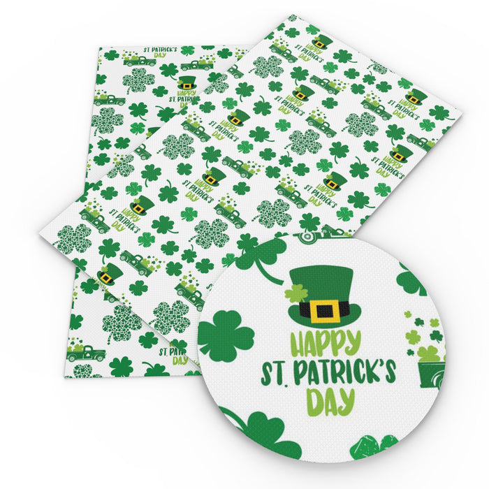 St. Patrick's Faux Leather Fabric Sheet for DIY Hair Bow Crafting