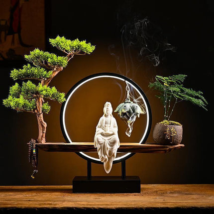 Serenity Buddha Backflow Incense Fountain - Peaceful Home Retreat Kit