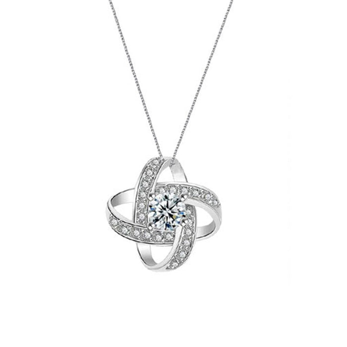 Elegant Heart Knot Pendant Necklace for Women