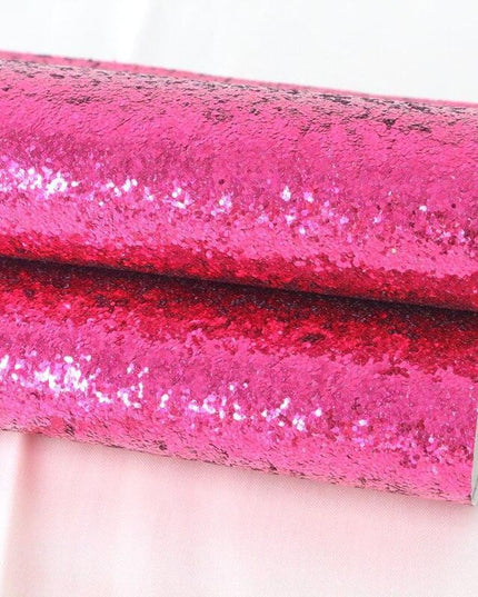 Sparkling Chunky Glitter Faux Leather Sheet - Ideal for Creative DIY Projects