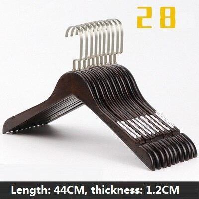 Elegant Wardrobe Enhancement: 10-Piece Premium Solid Wood Hanger Set