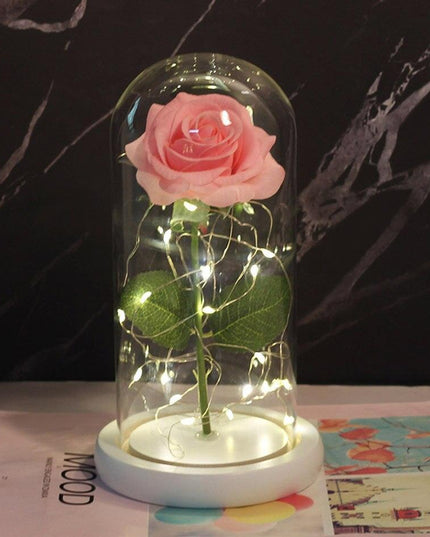 Eternal Rose LED Glass Dome for Enchanting Decor